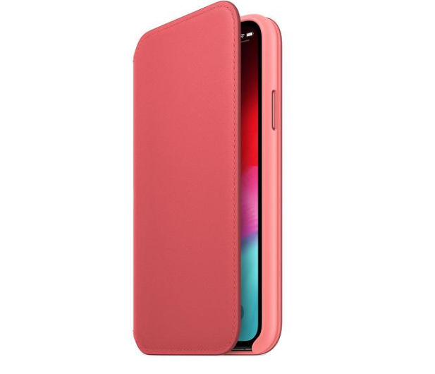 APPLE Etui skórzane folio iPhone XS - zgaszony róż MRX12ZM/A - 1461219 - zdjęcie 3